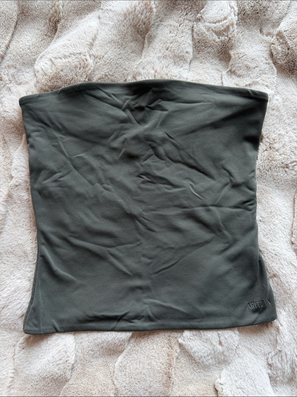 Aritzia Contour Strapless Tube Top - Dark Olive, Size M